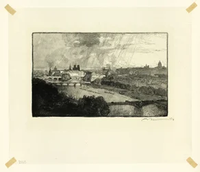 Paryż, widok z Pavillon de Flore, płyta jedenasta z Le Long de la Seine et des Boulevards