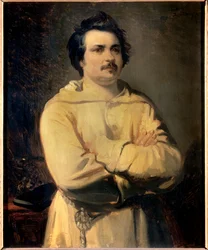 Portret Honore de Balzac (1799-1850) Obraz Louisa Boulangera (1806-1867) XIX wiek. Wieże. Muzeum Sztuk Pięknych