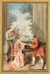 Mademoiselle Delong de Genève, Monsieur Philippe ja Monsieur de Texier (akvarelli)kiillotus