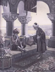 Trzy pierścienie, ilustracja z Dekameronu Boccaccia, wydana przez Navarre Society w latach 30. XX wieku