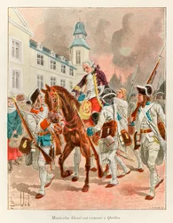 Zbombardowany Ludwik (1862 - 1927); Generał Louis Joseph (Louis-Joseph) z Montcalm (1712-1759) ranny wrócił do Quebecu po bitwie na równinach Abrahama 13 września
