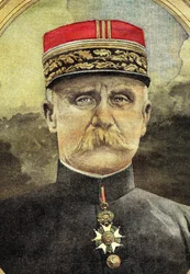 Pierwsza wojna światowa: portret generała Petaina (1856-1951) dowodzącego armią pod Verdun w 1916 r. Ilustracja z XX wieku
