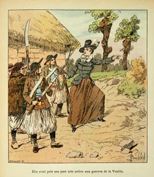 Ilustracja autorstwa Bombled Louis (1862-1927) z książki „The Memorial of Saint Helene” hrabiego Emmanuela de Las Cases (1766-1842): Wojna w Vendee, kolekcja prywatna