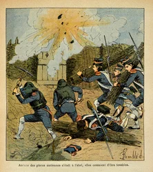 Ilustracja autorstwa Bombled Louis (1862-1927) z książki „The Memorial of Saint Helene” hrabiego Emmanuela de Las Cases (1766-1842): Siege of a City, Private Collection