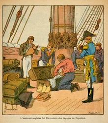 Ilustracja autorstwa Bombled Louis (1862-1927) z książki hrabiego Emmanuel de Las Cases „Memoriał św. w 1815 r. Prywat