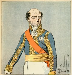 Ilustracja zbombardowanego Louisa (1862-1927) z książki „Memoriał św. Heleny” hrabiego Emmanuela de Las Cases (1766-1842): Portret marszałka Katarzyny Dominique de Perignon (1754-1818) Kolekcja prywatna