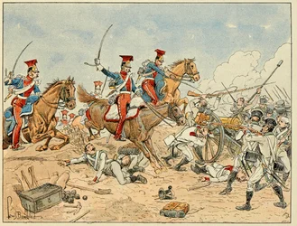 Ilustracja zaczerpnięta z książki "The Heros of the Siecle", anegdoty autorstwa Dicka de Lonlay i zilustrowana przez Louisa Bombleda (1862-1927).