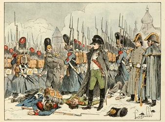 Ilustracja zaczerpnięta z książki „Bohaterowie stulecia”, anegdotyczne recytacje Dicka de Lonlay i zilustrowane przez Louisa Bombleda (1862-1927)