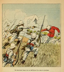 Wojna na Madagaskarze – anegdotyczna historia francuskich ekspedycji z lat 1885-1895 Henri Galli dit Galllichet (1854-1922), ilustracja Louis Bombled (1862-1927): Kolekcja prywatna