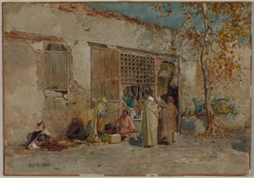 Scena marokańska, ok. 1871 r. (akwarela z gwaszem i grafitem na papierze woven przymocowanym do tektury)
