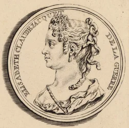 Portret kompozytorki Elisabeth Claude Jacquet de La Guerre 1665-1729.