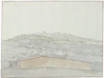 Gezicht op Montefusco Widok na Montefusco (tytuł na obiekcie) Podróże po Włoszech, Sycylii i Malcie - 1778 (tytuł serii)