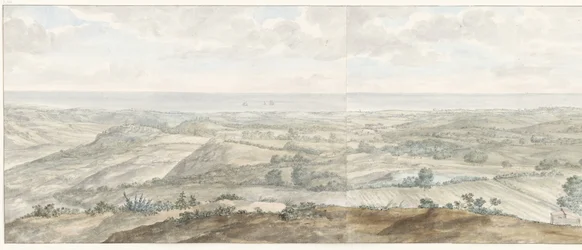Panorama vanaf Collis Minervalis Widok ogólny ze szczytu Collis Minervalis (tytuł na obiekcie) Podróże po Włoszech, Sycylii i Malcie - 1778 (tytuł serii)