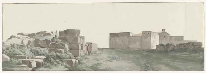 Profil van de binnenmuren en buitenmuren van de oude stad Manduria Profil wewnętrznych i zewnętrznych ścian starożytnej Mandurii (tytuł na obiekcie) Podróże po Włoszech, Sycylii i Malcie - 1778 (tytuł serii)
