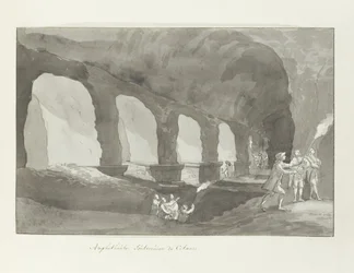 Underground van het amfiteatr van Catanië Amfiteatr Katanii (tytuł na obiekcie) Podróże po Włoszech, Sycylii i Malcie - 1778 (tytuł serii)