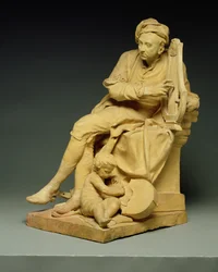 George Frederick Handel (1685-1759) model marmurowego posągu obecnie w Muzeum Wiktorii i Alberta, 1738 (terakota)
