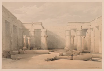 Egipt i Nubia: Tom II - nr 18, Medinet Abou, Teby, 1832.