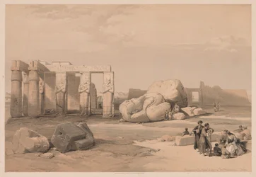 Egipt i Nubia: Tom II - nr 4, Fragmenty Wielkich Kolosów, w Memnonium, 1838.
