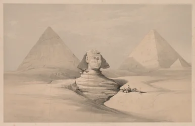 Egipt i Nubia: Tom I - nr 18, Wielki Sfinks, Piramidy w Gizie, Widok z przodu
