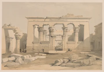 Egipt i Nubia: Tom I - nr 28, Portyk Świątyni Kalabshi, 1838.