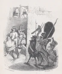 Niejednokrotnie, wychodząc z balu maskowego, pan de*** został zatrzymany przez patrol..., ok. godz. 1837-47.