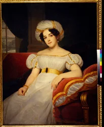 Portret księżnej Natalii Stepanovny Golicyny, z domu hrabiny Apraksina (1794-1890). Obraz Louis Hersent (1777-1860), olej na płótnie