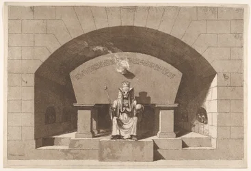 Grobowiec ze śmiercią intronizowaną jako sfinks, ca. 1779-84.