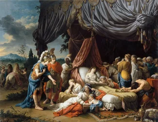 Aleksander Wielki i Hefajstion przy łożu śmierci żony Dariusza III