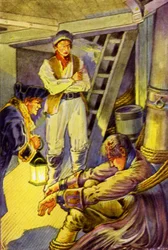Ilustracja do filmu Porwana autorstwa Roberta Louisa Stevensona