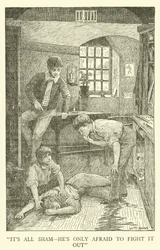 Ilustracja do Dni Szkolnych Toma Browna (grawerowanie)