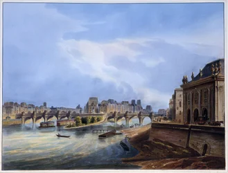 Widok na Pont Neuf - w „”Paryżu w 1837” autorstwa Arnout