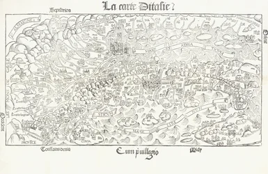 Mapa Włoch, ok.1830