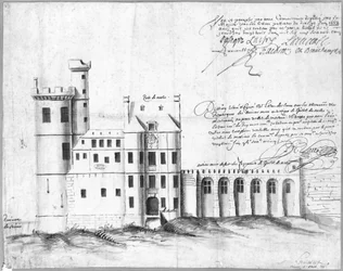 Fasada Porte i Hotel de Nesle, 1662 (pióro i atrament oraz pranie na papierze)