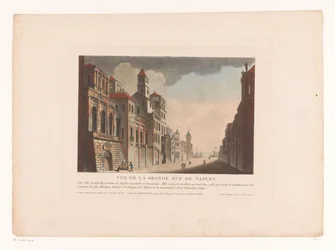 Widok ulicy w Neapolu Vue de la Grande Rue de Naples (tytuł na obiekcie) Pejzaże miast we Włoszech, Hiszpanii i Egipcie (tytuł serii)