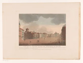 Widok na Piazza Grande w Livorno Vue de la Grande Place de Livourne en Italy (tytuł obiektu) Pejzaże miast we Włoszech, Hiszpanii i Egipcie (tytuł serii)