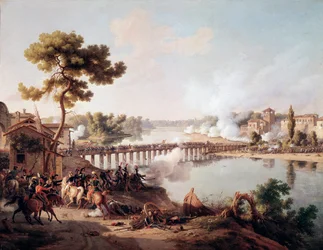 Napoleon Bonaparte wydaje rozkazy podczas bitwy pod Lodi