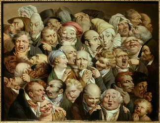 Karykatura: seria śmiesznych wyrażeń „”połączenie 35 głów ekspresji”” Obraz Louisa Leopolda Boilly