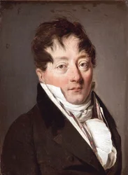 Portret Alexandre Balthazar Laurent Grimod de la Reyniere (1758-1837) autorstwa Boilly, Louis-Leopold (Louis Leopold) (1761-1845), - Olej na płótnie, 22x17 - Musee Marmottan Monet, Paryż