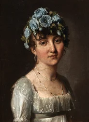 Portret baronowej Mesgrigny, z domu Berthelot de Rambuteau (Portret młodej kobiety z niebieskimi kwiatami)