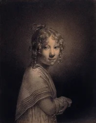 Portret dziewczynki, połowa długości,