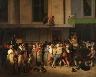 Wejście do Théâtre de lAmbigu-Comique w dniu bezpłatnego przedstawienia, ok. 1819 r.