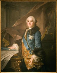 Portret Abla Francois Poissona, markiza de Marigny (1727-1781), nadzorcy budynków królewskich, obraz olejny na płótnie Louisa Tocque (1696-1772). Fotografia, KIM Youngtae, Paryż, Musee Carnavalet.