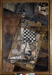 Martwa natura z szachami. Obraz Louisa Markusa znanego jako Louis Marcoussis (1878-1941)