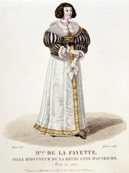 Marie-Madeleine (Marie Madeleine) Pioche de La Vergne, hrabina Lafayette (Madame de la Fayette) (1634-1693), honorowa córka królowej Austrii Anny. W „”francuskiej galerii znanych kobiet””