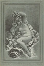 Wenus i Kupidyn na delfinie, 1767. Twórcy: Louis Marin Bonnet, Juste-François Boucher.