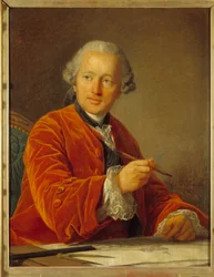 Portret Germaina Soufflota (1713-1780) architekta Panteonu Obraz Louis Michel van Loo (1707-1771) XVIII wiek 0,79x0,62 m