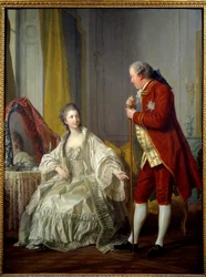 Portret markiza i markizy de Marigny. Abel-François Poisson de Vandières, markiz de Marigny, dyrektor królewskich budowli (1727-1781), oraz jego żona Julie Filleul (1751-1822), córka Ludwika XV. Obraz Louisa Michela Van Loo (1707-1771)
