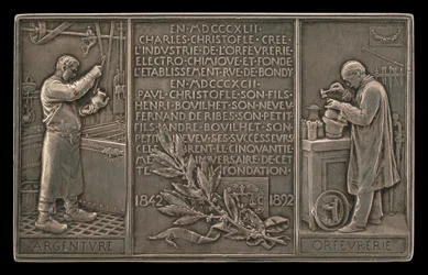 Pięćdziesiąta rocznica powstania firmy Christofle, 1842-1892 [rewers], 1892.