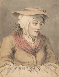Rybaczka, ręce pod fartuchem