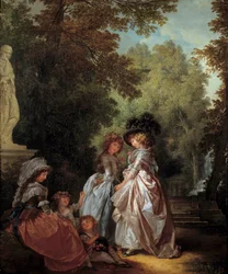 Kobiety i dzieci w parku Obraz Louis-Roland Trinquesse (ok. 1746-ok. 1800) XVIII w. Nd. 0,61x0,33m.